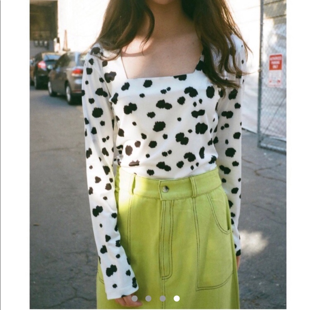 Hosbjerg cow print top with square neck